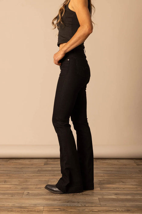 Kimes Ranch Womens Jennifer Black Cotton Blend Jeans