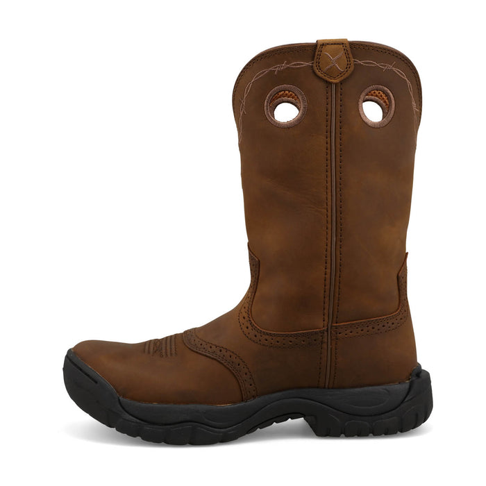 Twisted X Mens 11in All Around Distressed Saddle Leather Work Boots