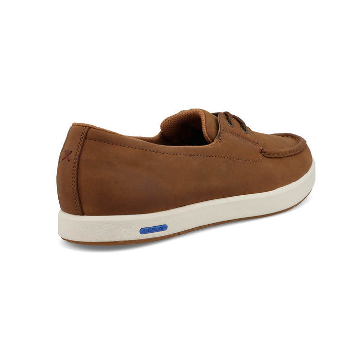 Twisted X Mens Ultralite X Lion Tan Leather Boat Shoes