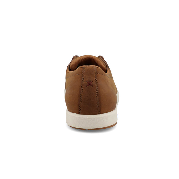 Twisted X Mens Ultralite X Lion Tan Leather Boat Shoes