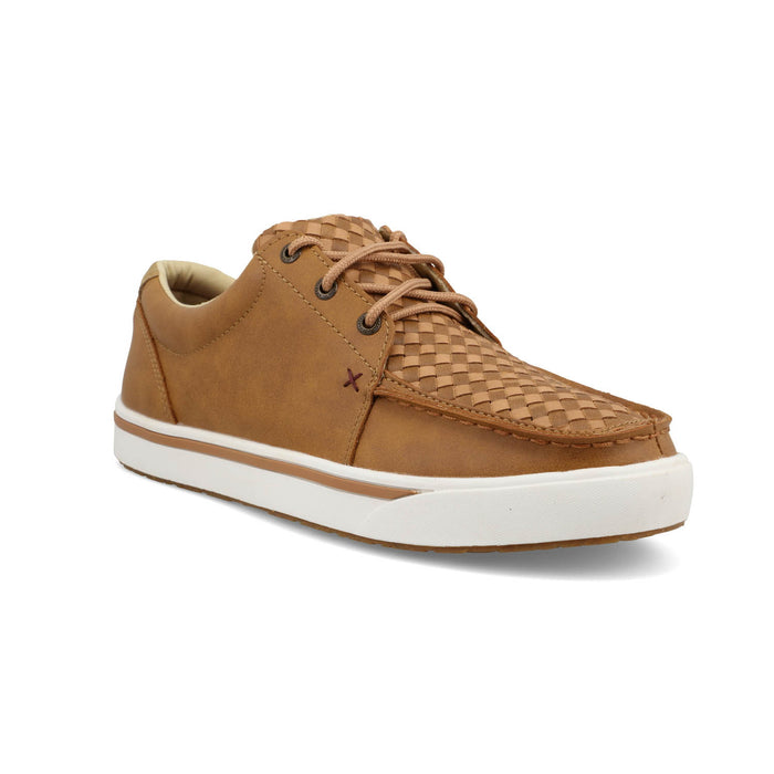 Twisted X Mens Kicks Woven Tan/Light Tan Leather Sneakers Shoes