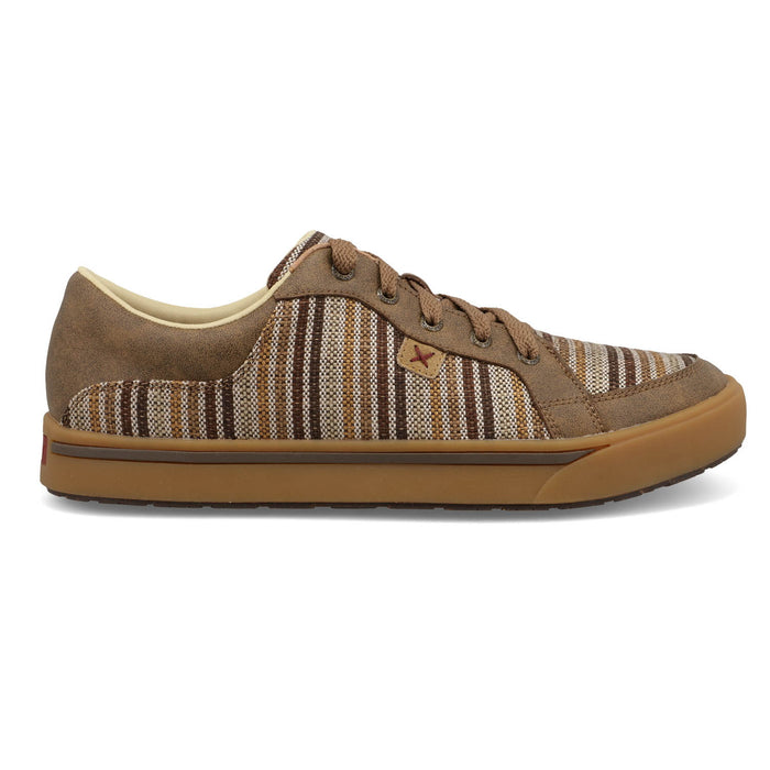 Twisted X Mens Kicks Stripes Brown Multi/Bomber Leather Sneakers Shoes