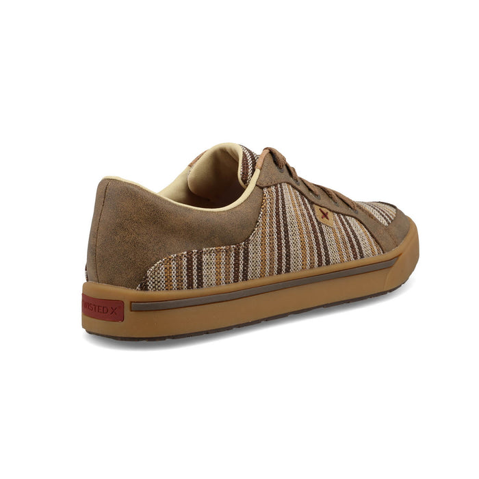 Twisted X Mens Kicks Stripes Brown Multi/Bomber Leather Sneakers Shoes