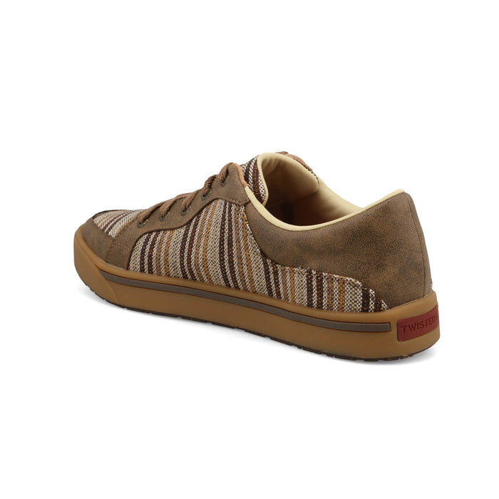 Twisted X Mens Kicks Stripes Brown Multi/Bomber Leather Sneakers Shoes