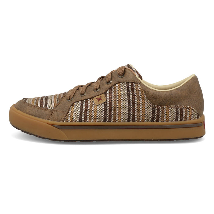 Twisted X Mens Kicks Stripes Brown Multi/Bomber Leather Sneakers Shoes