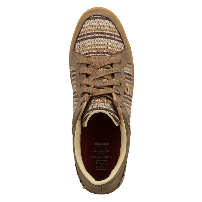 Twisted X Mens Kicks Stripes Brown Multi/Bomber Leather Sneakers Shoes