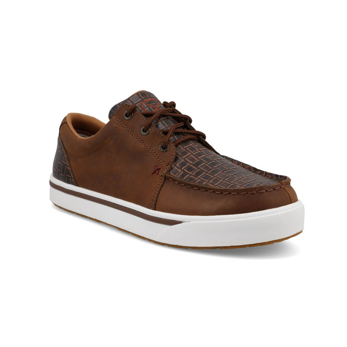 Twisted X Mens Kicks Embossed Bison/Dark Chocolate Leather Sneakers Shoes