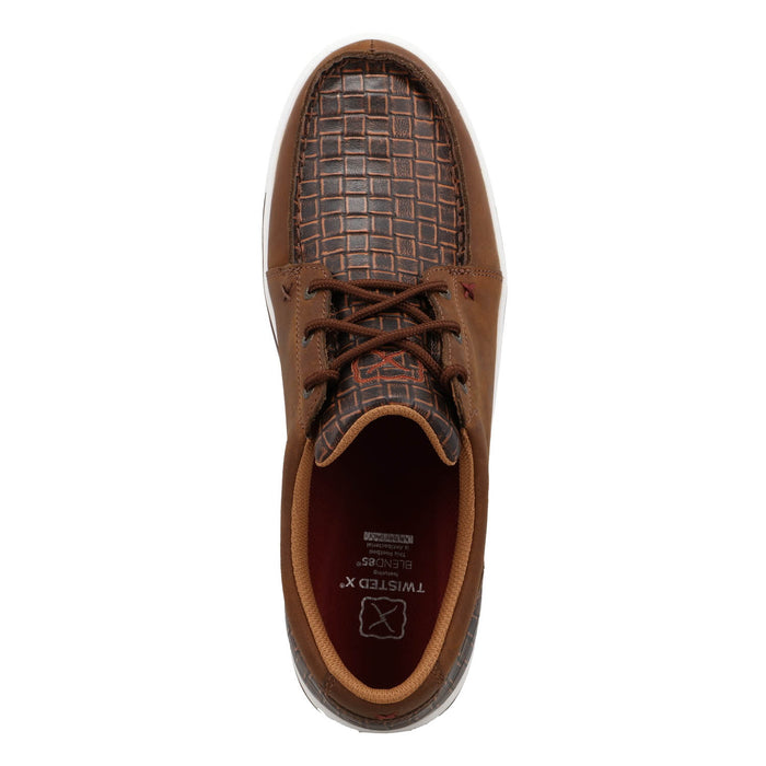 Twisted X Mens Kicks Embossed Bison/Dark Chocolate Leather Sneakers Shoes