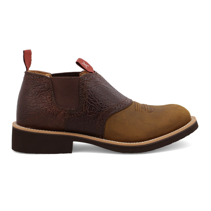 Twisted X Mens Cow Dog Saddle Leather Chelsea Boots