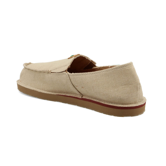 Twisted X Mens Moccasin Loafer Khaki Fabric Slip-On Shoes