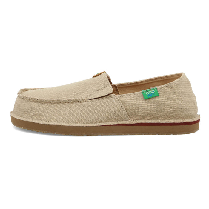 Twisted X Mens Moccasin Loafer Khaki Fabric Slip-On Shoes