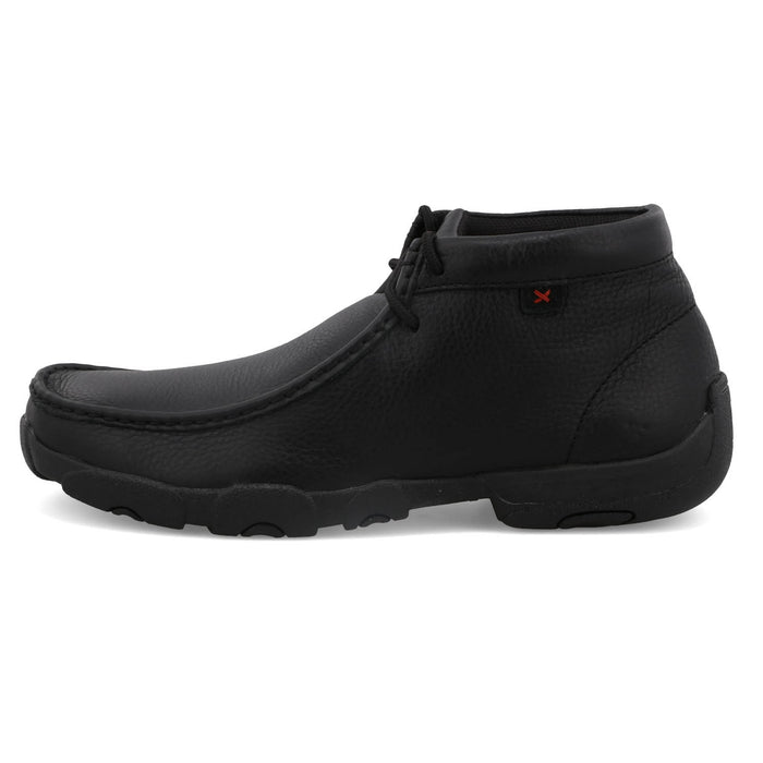 Twisted X Mens Driving Moc Soft Black Leather Chukka Boots