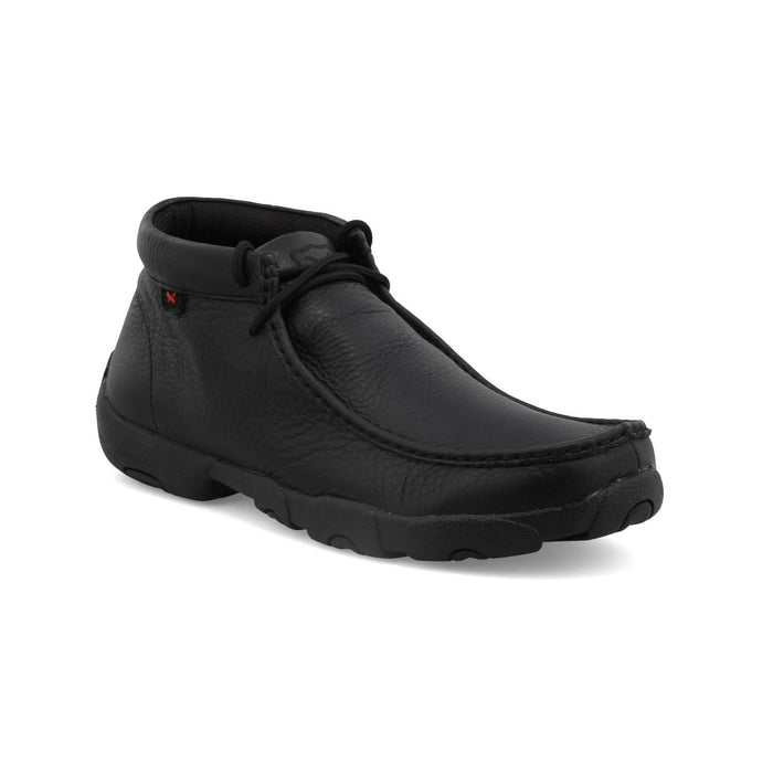 Twisted X Mens Driving Moc Soft Black Leather Chukka Boots