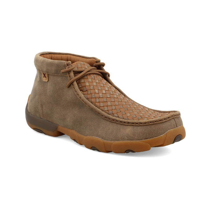Twisted X Mens Driving Moc Woven Bomber/Tan Leather Chukka Boots