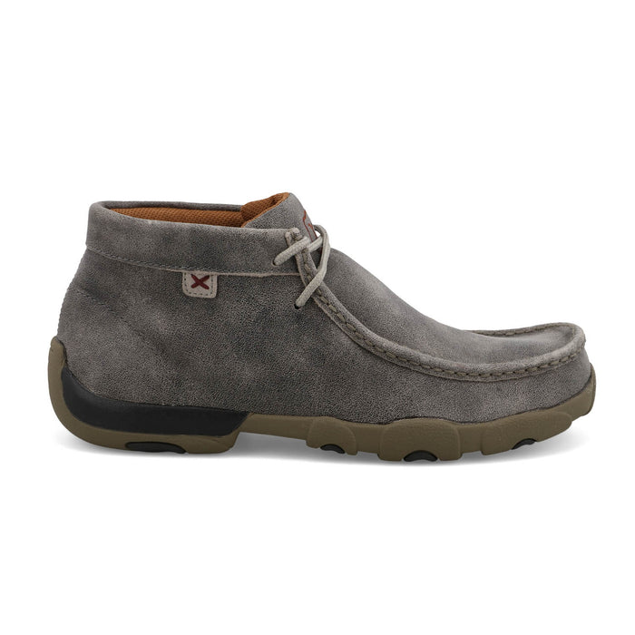 Twisted X Mens Driving Moc Grey Leather Chukka Boots