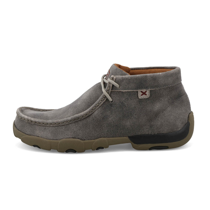 Twisted X Mens Driving Moc Grey Leather Chukka Boots
