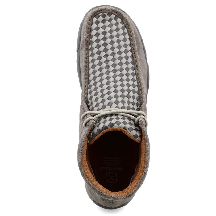 Twisted X Mens Driving Moc Woven Grey Leather Chukka Boots