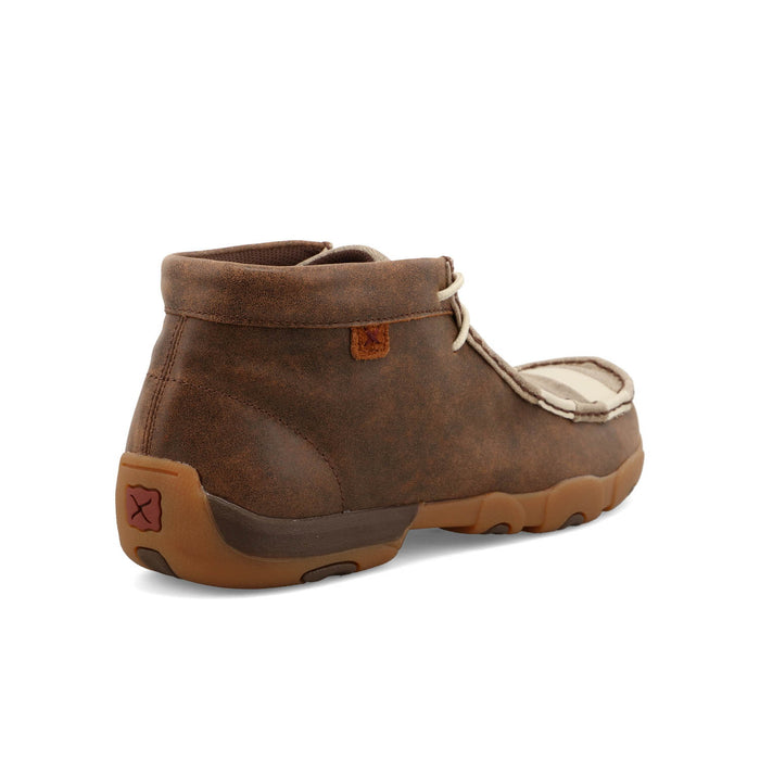 Twisted X Mens Driving Moc Flag VFW Brown/Ivory Leather Chukka Boots