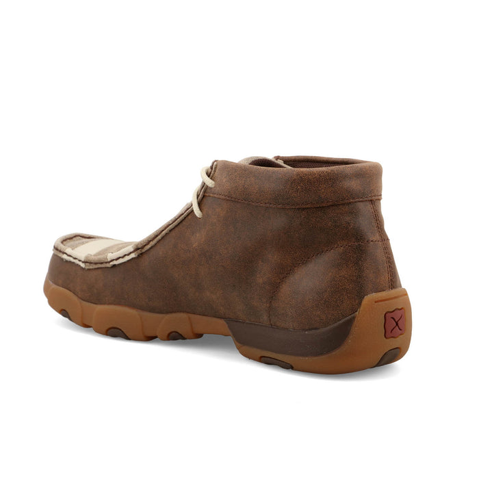Twisted X Mens Driving Moc Flag VFW Brown/Ivory Leather Chukka Boots