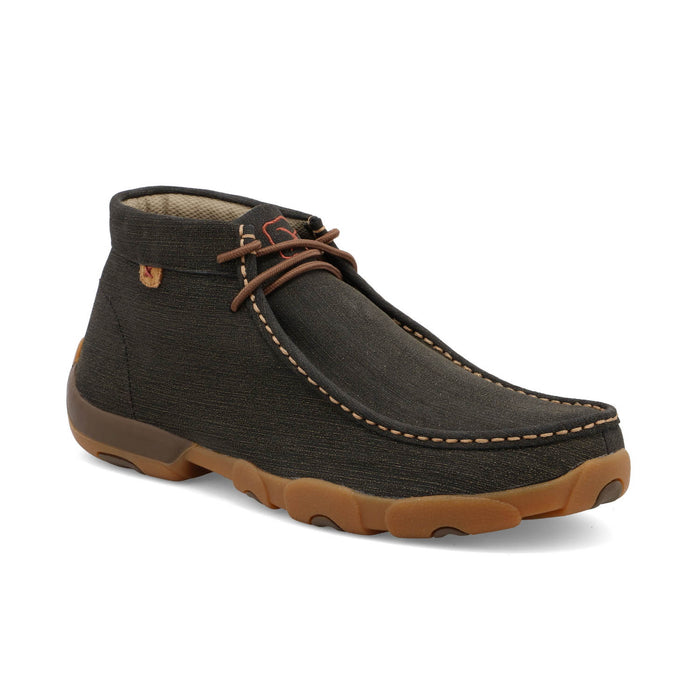Twisted X Mens Driving Moc Charcoal Leather Chukka Boots
