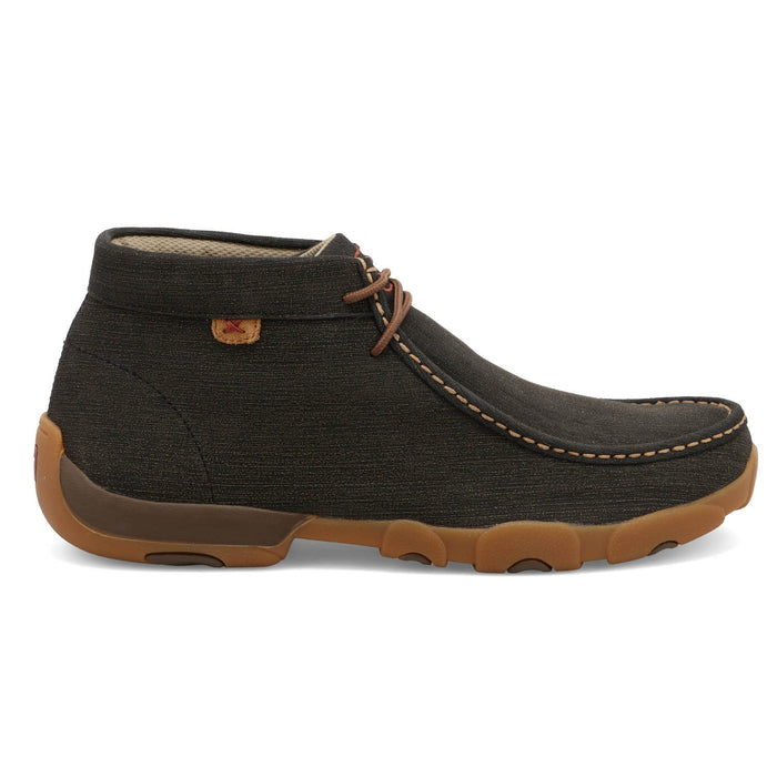 Twisted X Mens Driving Moc Charcoal Leather Chukka Boots