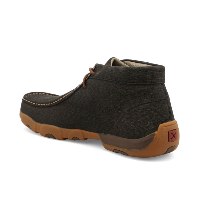 Twisted X Mens Driving Moc Charcoal Leather Chukka Boots