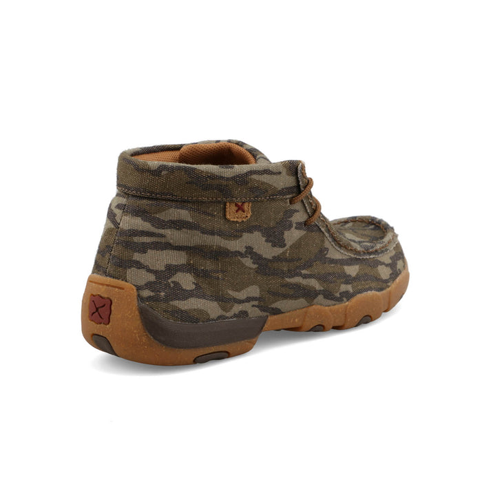 Twisted X Mens Driving Moc Mossy Oak Bottomland Camo Fabric Chukka Boots