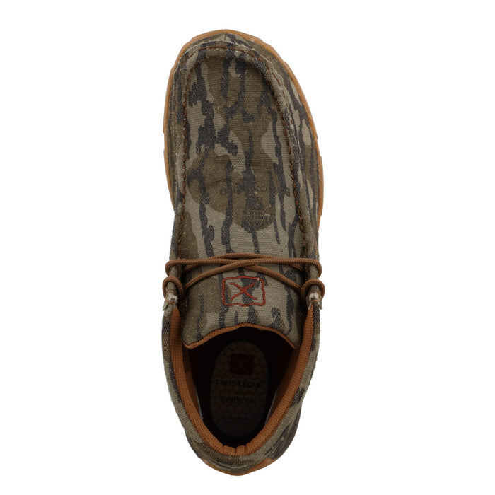 Twisted X Mens Driving Moc Mossy Oak Bottomland Camo Fabric Chukka Boots