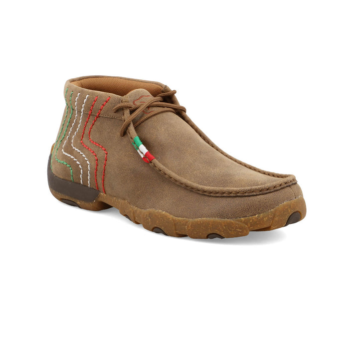 Twisted X Mens Driving Moc Mexican Bomber Leather Chukka Boots