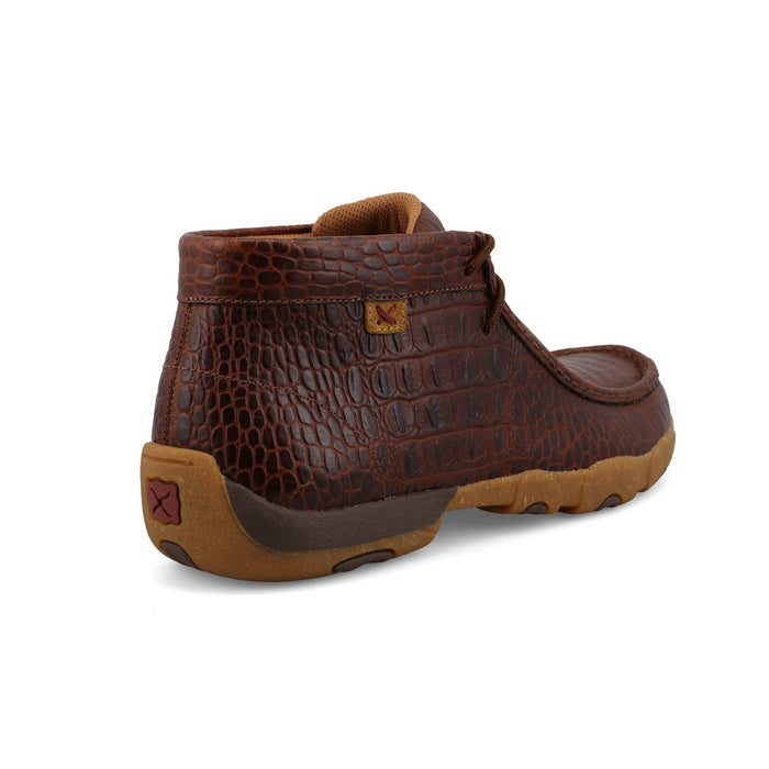 Twisted X Mens Driving Moc Caiman Ginger Leather Chukka Boots