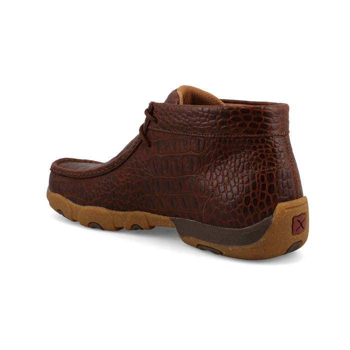 Twisted X Mens Driving Moc Caiman Ginger Leather Chukka Boots