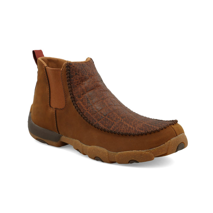 Twisted X Mens 4in Driving Moc Tan/Spice Leather Chelsea Boots
