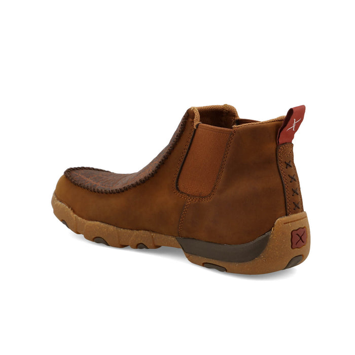 Twisted X Mens 4in Driving Moc Tan/Spice Leather Chelsea Boots