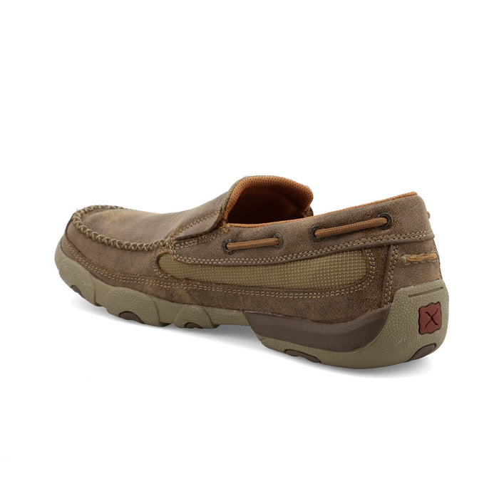 Twisted X Mens Driving Moc Bomber Leather Slip-On Shoes