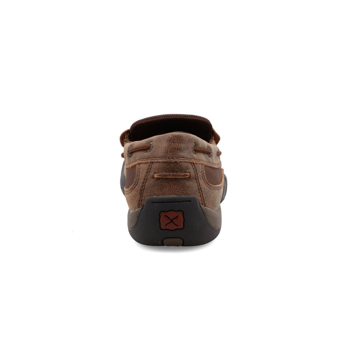 Twisted X Mens Driving Moc Brown Leather Slip-On Shoes