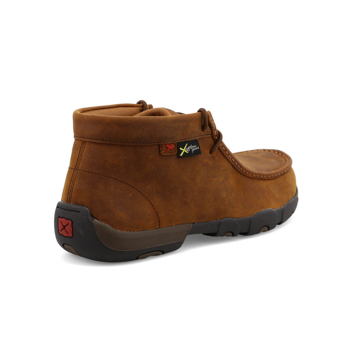 Twisted X Mens Chukka Driving Moc MetGuard ST Peanut Leather Work Boots