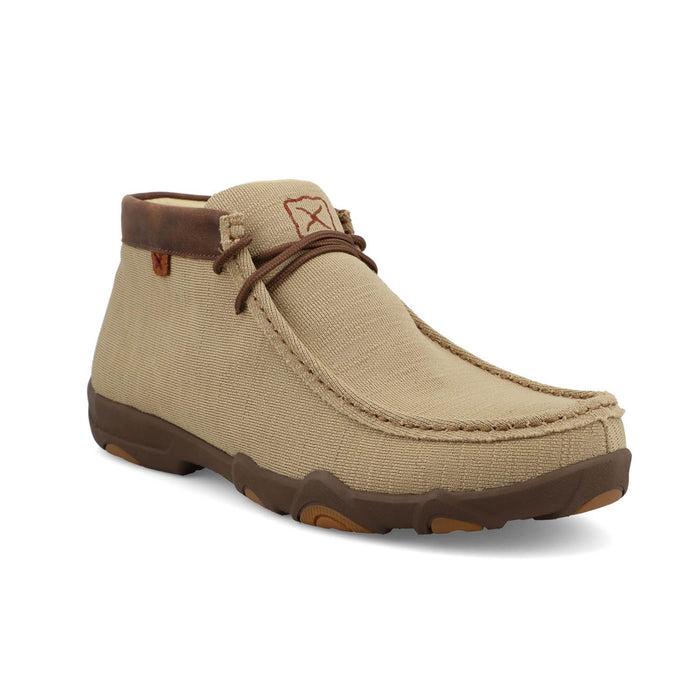 Twisted X Mens UltraLite X Driving Moc Khaki/Brown Leather Chukka Boots