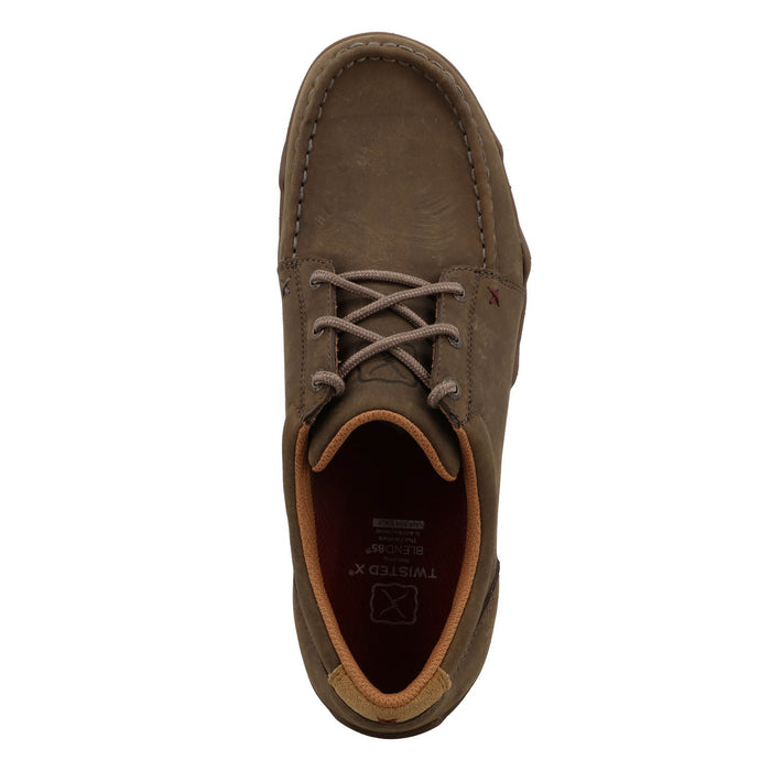 Twisted X Mens UltraLite X Driving Moc Shitake Leather Boat Shoes