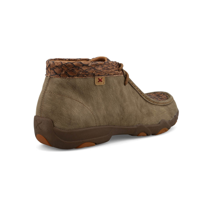 Twisted X Mens Fish UltraLite X Drive Moc Dark Tan/Shitake Leather Chukka Boots