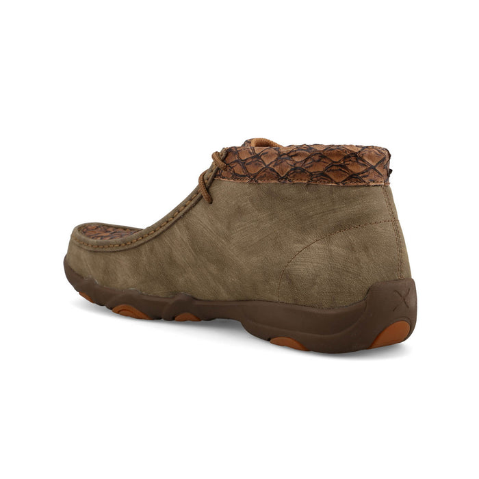 Twisted X Mens Fish UltraLite X Drive Moc Dark Tan/Shitake Leather Chukka Boots
