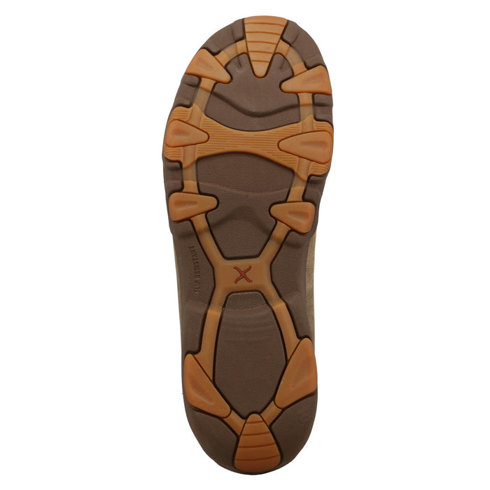 Twisted X Mens Fish UltraLite X Drive Moc Dark Tan/Shitake Leather Chukka Boots