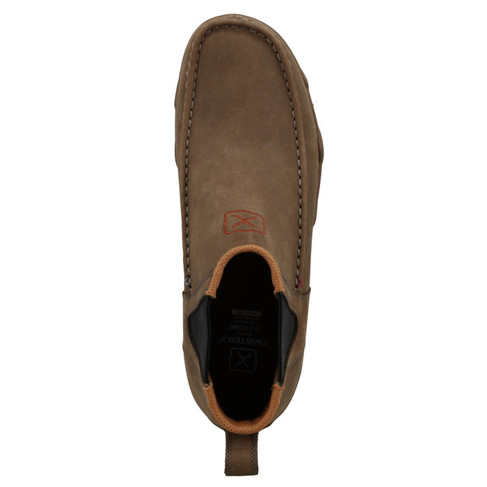 Twisted X Mens 4in UltraLite X Driving Moc Shitake Leather Chelsea Boots