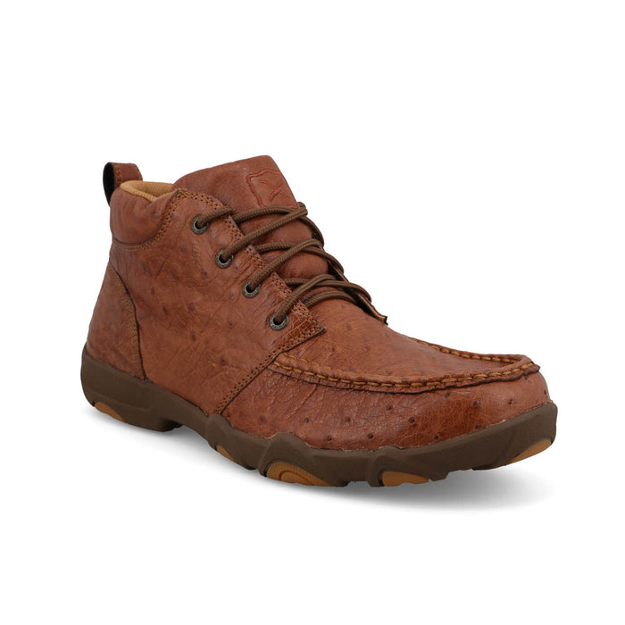 Twisted X Mens UltraLite X Driving Moc Chestnut Smooth Ostrich Chukka Boots