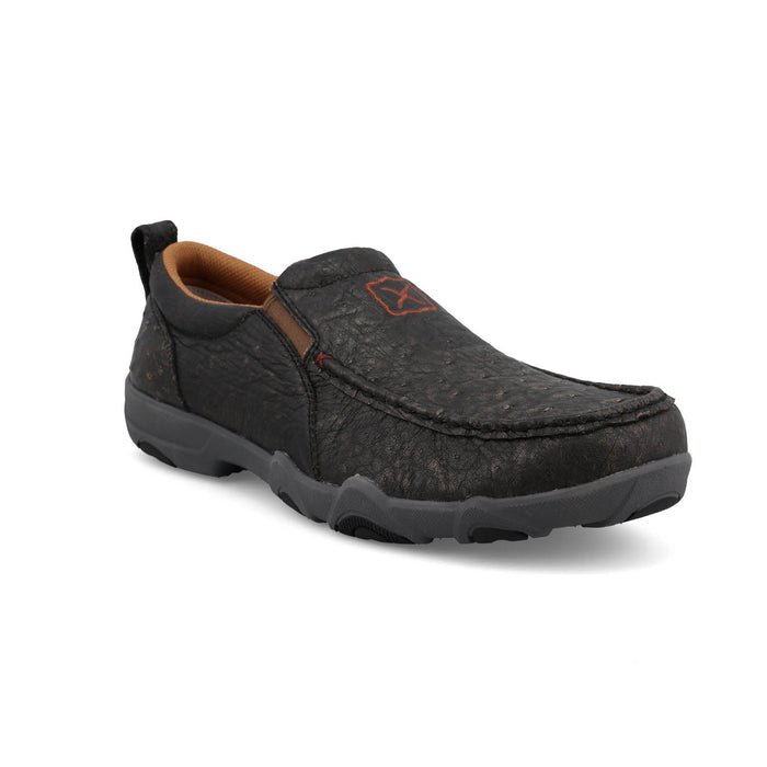 Twisted X Mens UltraLite X Driving Moc Iron Grey Smooth Ostrich Slip-On Shoes