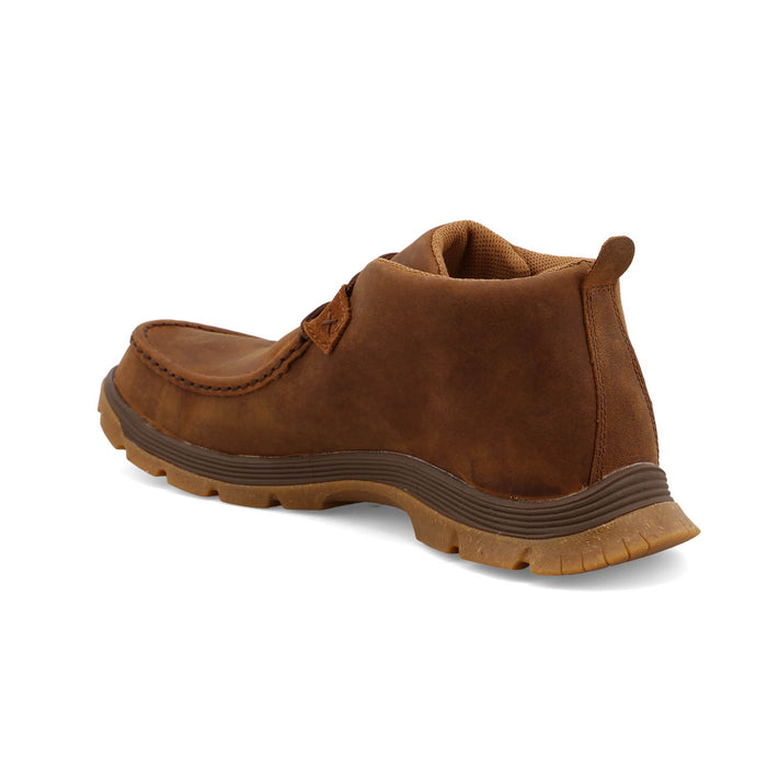 Twisted X Mens Oblique Toe Oiled Saddle Leather Chukka Boots