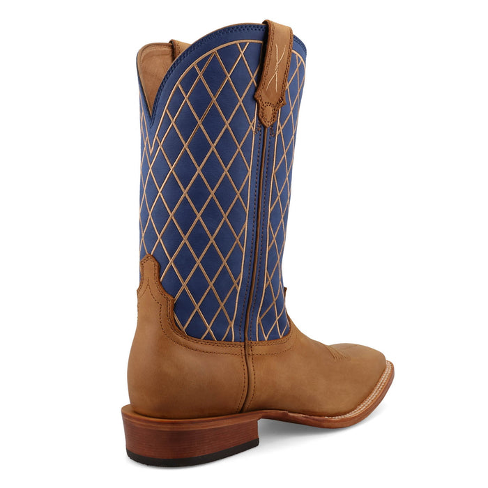 Twisted X Mens 12in Hooey Inca Gold/Twilight Blue Leather Cowboy Boots