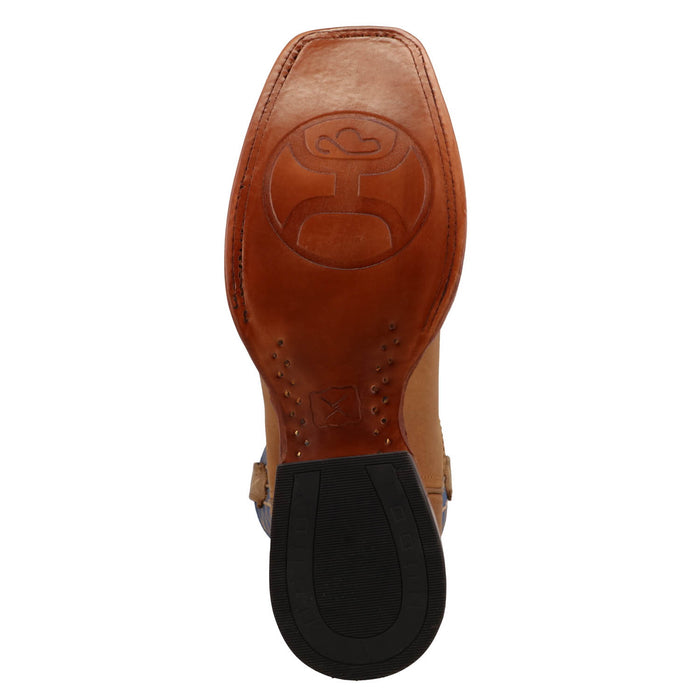 Twisted X Mens 12in Hooey Inca Gold/Twilight Blue Leather Cowboy Boots