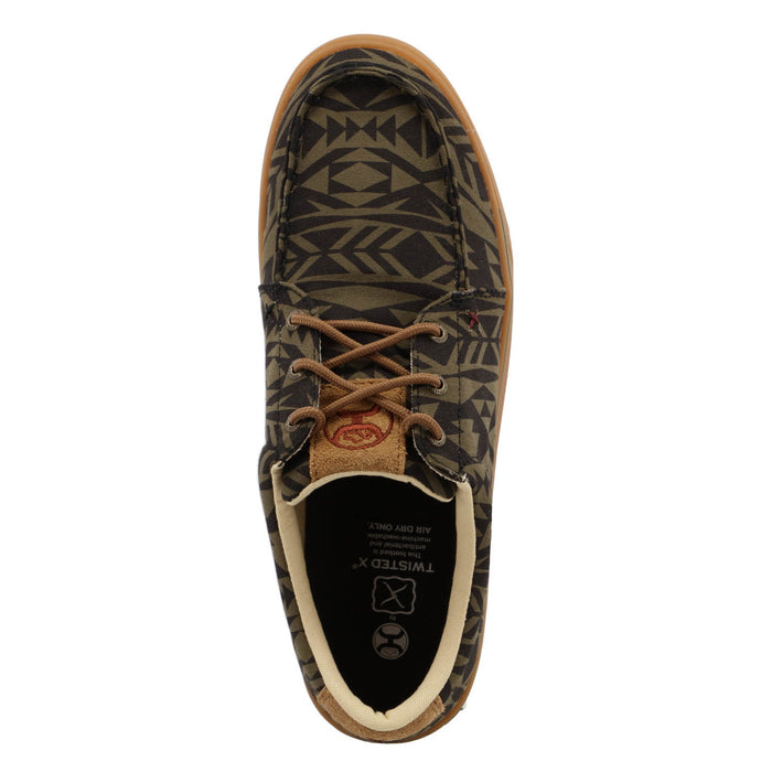 Twisted X Mens Hooey Loper Southwest Olive/Black Fabric Sneakers Shoes