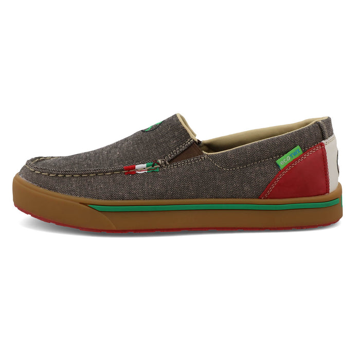 Twisted X Mens Hooey Loper Mexican Eco Dust/Multi Fabric Slip-On Shoes