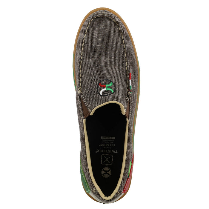 Twisted X Mens Hooey Loper Mexican Eco Dust/Multi Fabric Slip-On Shoes